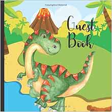 Amazon.com: Guest Book: Dinosaur Baby Shower Guest Book Includes Gift ...