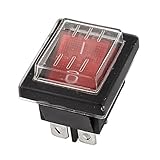 Uxcell DPST ON-OFF 4Pin Waterproof Rocker Boat Switch AC 250V/125V 15A/20A