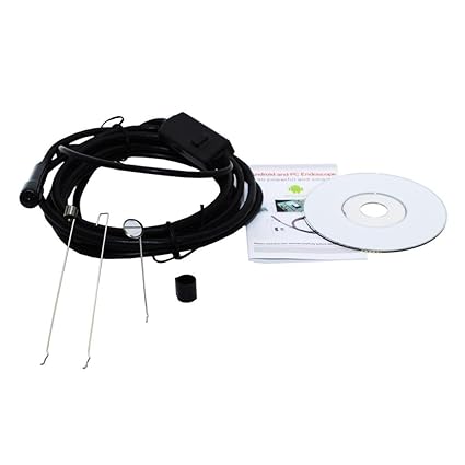 2in1 7mm Micro USB IP67 Waterproof Inspection Borescope Camera Tube 1/2/3/5m - Black, 5m Hard