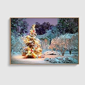 Framed Canvas Home Artwork Decoration Merry Christmas Canvas Wall Art for Living Room, Bedroom - 16x24 inches