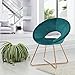 Teal Modern Accent Chair Set of 2,Reception Arm Chair Mid-Century Leisure Lounge Chairs Velvet Cushion for Living Room Easy Assembly