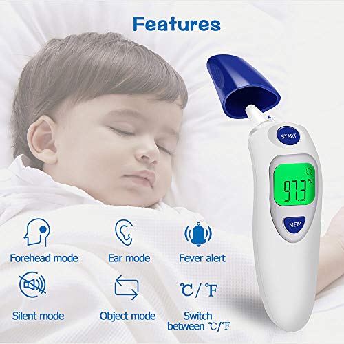 Digital Forehead Thermometer, Professional Medical Infrared Temporal Thermometer with Fever
