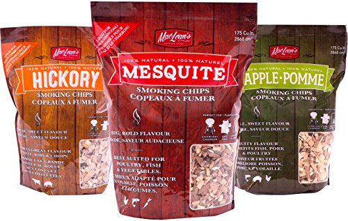 MacLean's Outdoor Barbecue Natural Wood Smoking Chips, One bag BBQ Smoker Wood. (Mesquite Wood)