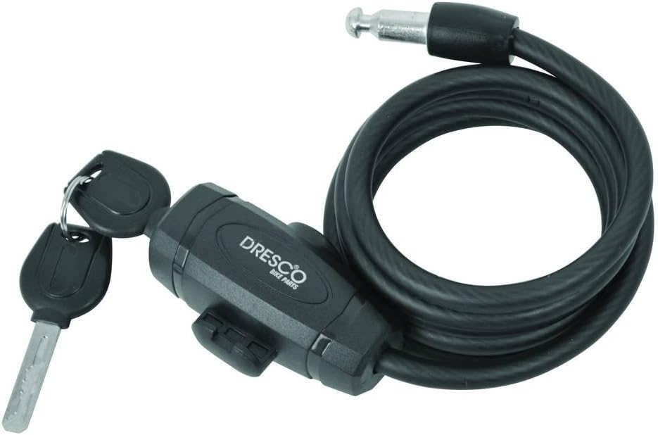 Dresco 5250206 Spiral Lock 150 cm Diameter 8 mm with Frame Holder Matt Black, Schwarz - Image 3
