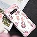 LONTECT for Galaxy S10 Plus Case Floral 3 in 1 Heavy Duty Hybrid Sturdy High Impact Shockproof Protective Cover Case for Samsung Galaxy S10 Plus, Pineapple/Rose Gold