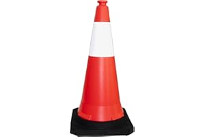 Traffic Cone PPC with Weighted PE Base| 30" Reflective Safety Cone | High Visibility Multipurpose Cone - Red | Road Parking C