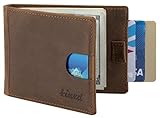 Kinzd Mens Front Pocket Wallet Bifold Leather Money Clip Wallet RFID Blocking