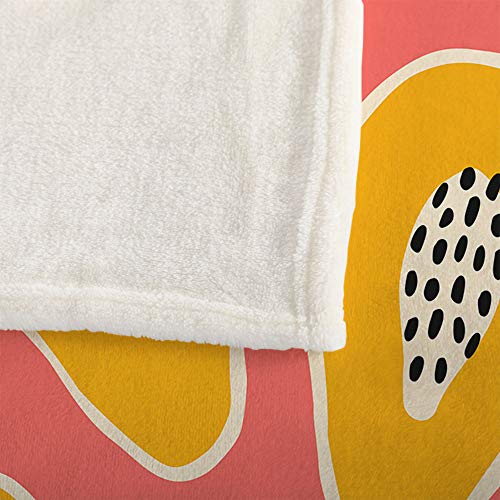 Mugod Papayas Throw Blanket Exotic Delicious Fruit Slice Black Dot Pink White Yellow Soft Cozy Fuzzy Warm Flannel Blankets Decorative for Baby Toddler Swaddle Pet Dog Cat 30x40 Inch