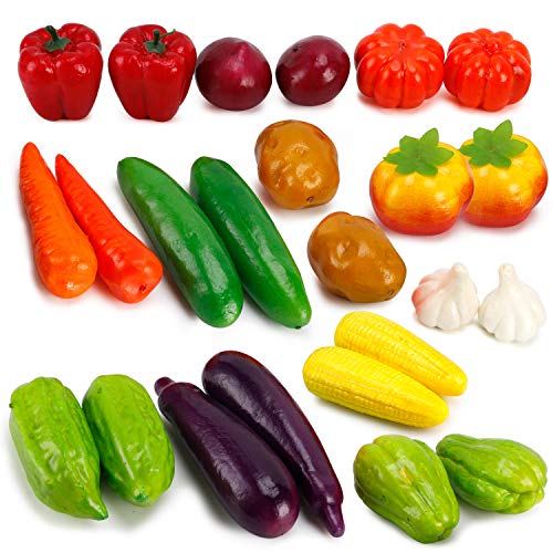 Set of 24 Realistic Artificial Fake Vegetables Lifelike Decorative Foam