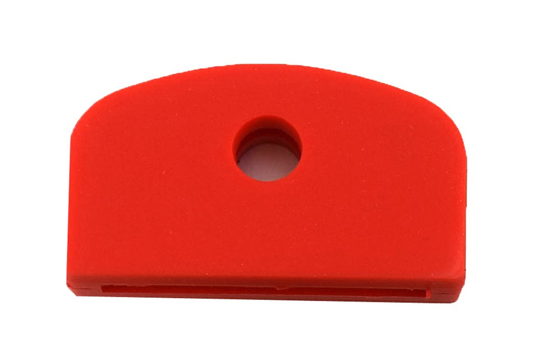 Packet of 5 units of Large Square Headed Identifying Key caps for Yale Keys … (Red Yale5)