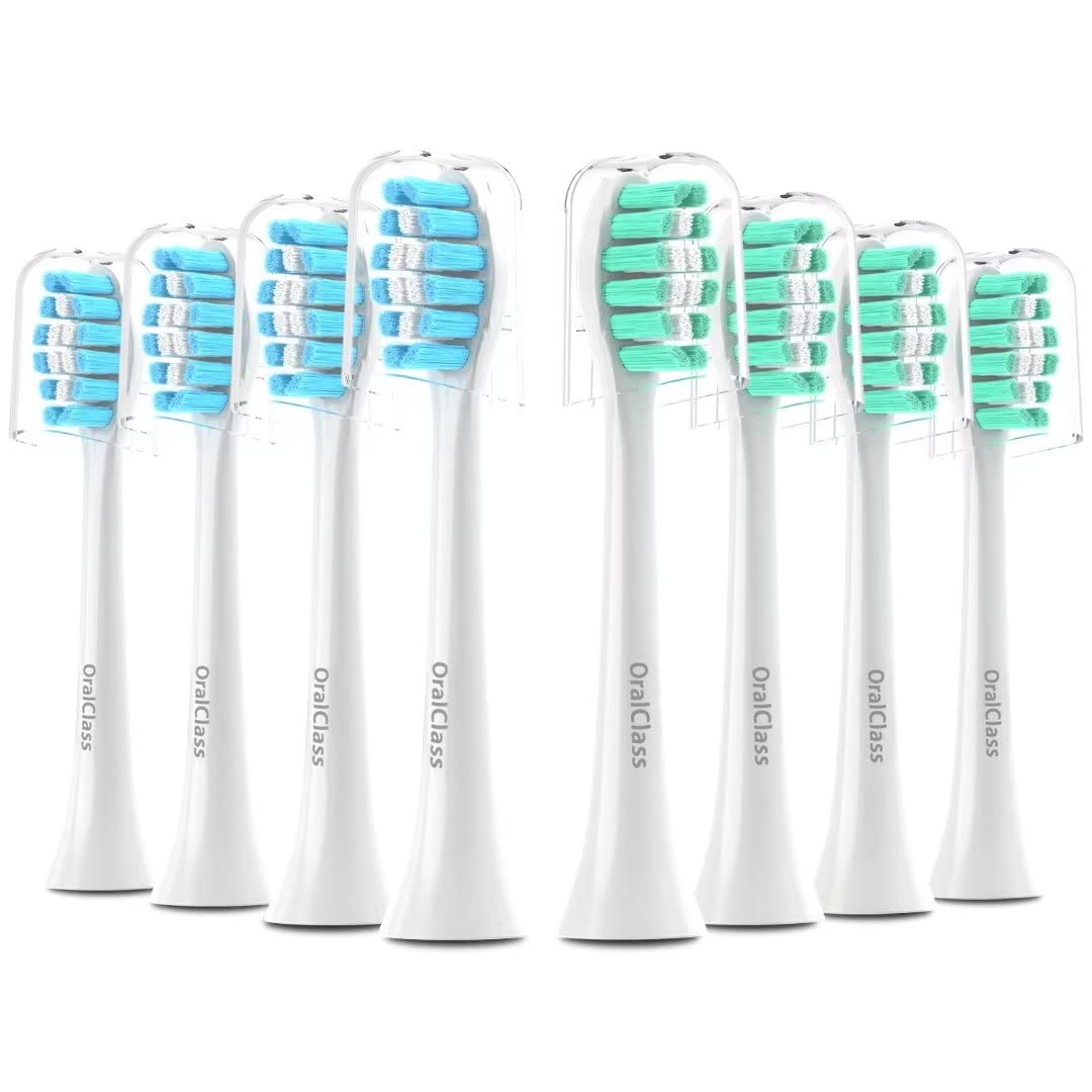 Photo 1 of OralClass Replacement Toothbrush Heads for Philips Sonicare Click-on Handles, Medium Soft Electric Brush Heads Refills, 8 Pack