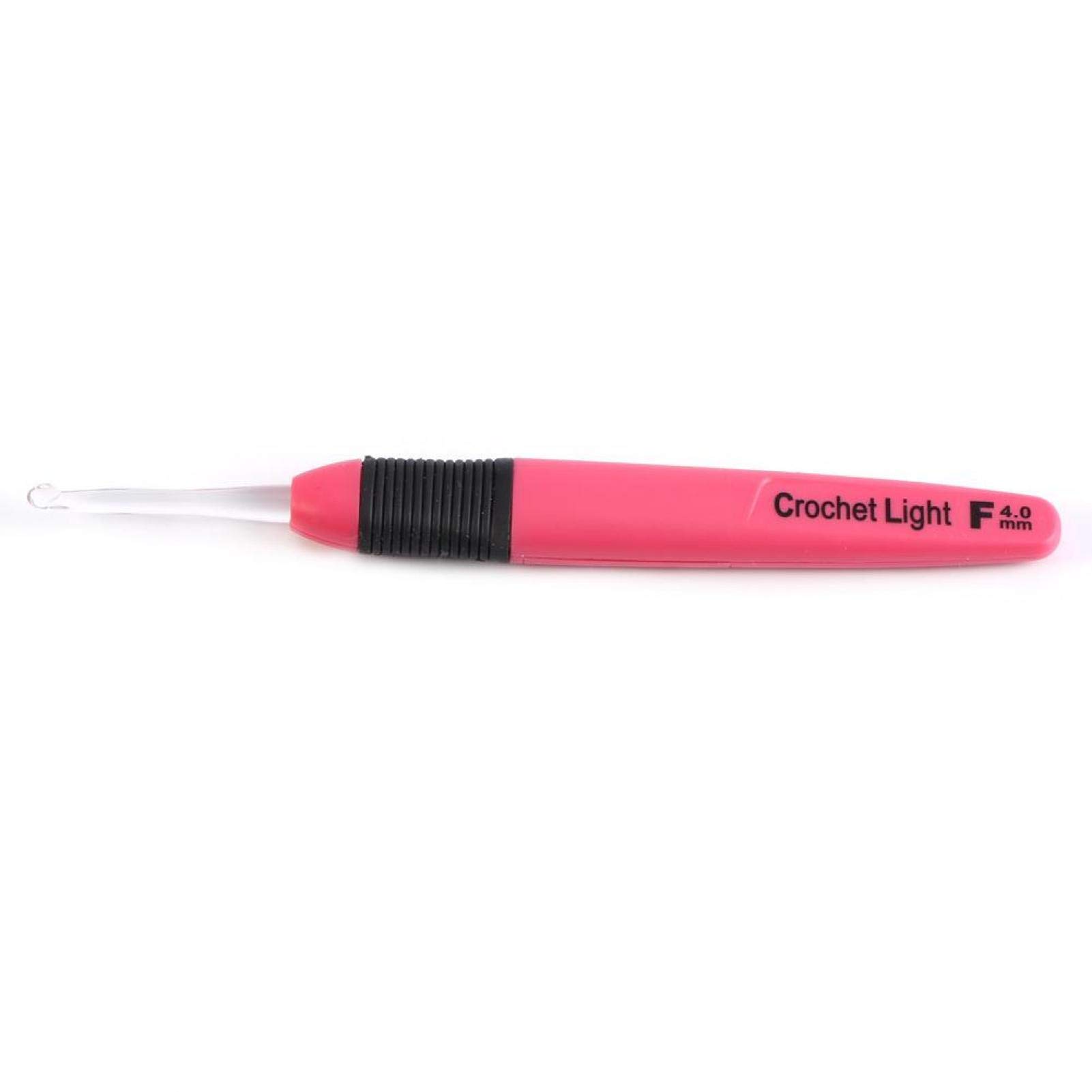 1pc Crochet Hook, Led Light Up Knitting Needles with Soft Handle for DIY Weave Sewing Tool Accessories(4.0mm)