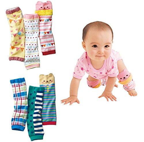 Lucky Staryuan Set of 6 Cotton Baby Cartoon Kneepads Leg Protector Style 1