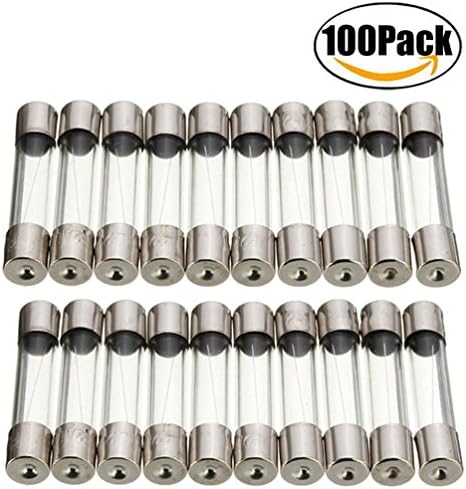 FBApayipa pack of 100 pcs F1AL Fast-Blow Fuse 1A 250V Glass Fuses 6 x 30 mm (1amp) (F1A)