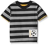 Gerber Graduates Little Boys' Toddler Striped Short Sleeve T-Shirt, Gray/Navy, 5T