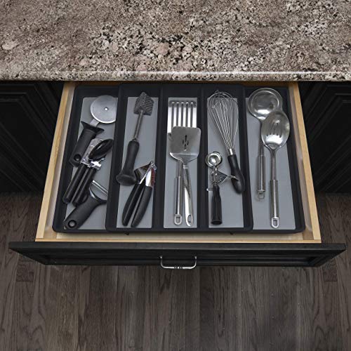 ELTOW Expandable Utensil Drawer Organizer, 5 Compartment NonSlip