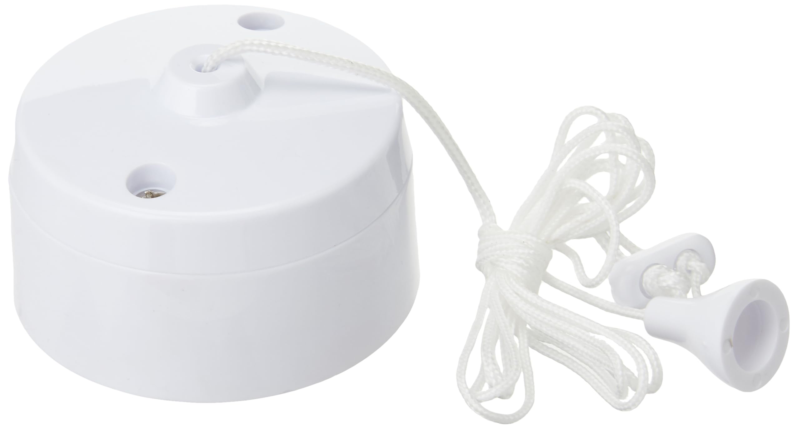 Merriway BH05131 2-Way Ceiling Switch Bathroom Pull Cord, Round 5 Amp , White