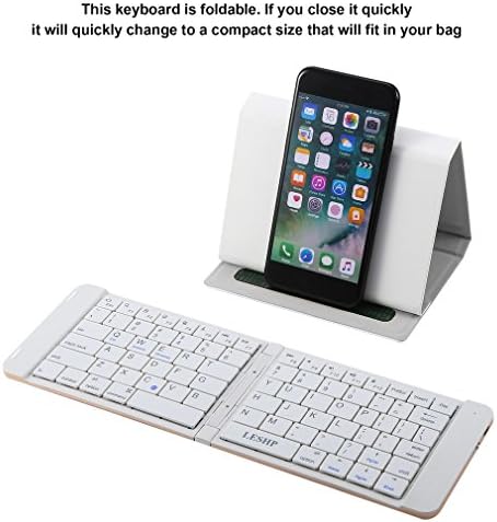 Portable Folding Keyboard,Ptime Wireless Bluetooth Keyboard Mini Keyboard for IOS Android Windows,Pocket Size,Built in Rechargeable Lithium Battery