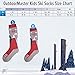 OutdoorMaster Kids Ski Socks - Merino Wool Blend, OTC Design with Non-Slip Cuff
