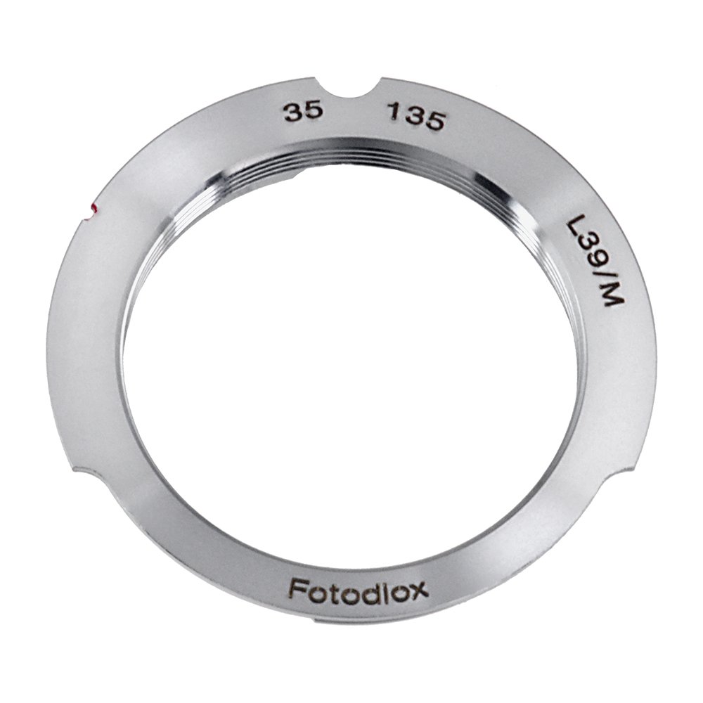 Fotodiox Lens Mount Adapter, M39 (39mm x1 Thread, Leica Screw Mount) Lens to Leica M Adapter with 35mm/135mm Frame Line, fits Leica M3 · M2 · M1 · M4 · M5 · CL · M6 · MP · M7 · M8 · M9, Hexar RF · Epson R-D1 · 35mm Bessa · Cosina Voigtländer · Minolta CLE · Rollei 35 RF · Zeiss Ikon