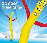 20 Foot Fly Guy - Inflatable Dancer Tube Man - Sky Puppet Dancing Balloon. Fits all 18 inch fans. Yellow Body with