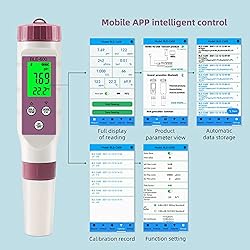 PH Meter Smart Bluetooth,7-in-1 ORP Meter/S.G