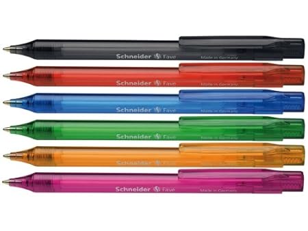 Schneider Fave Kugelschreiber (Druckmechanik, M) 50er Packung sortiert