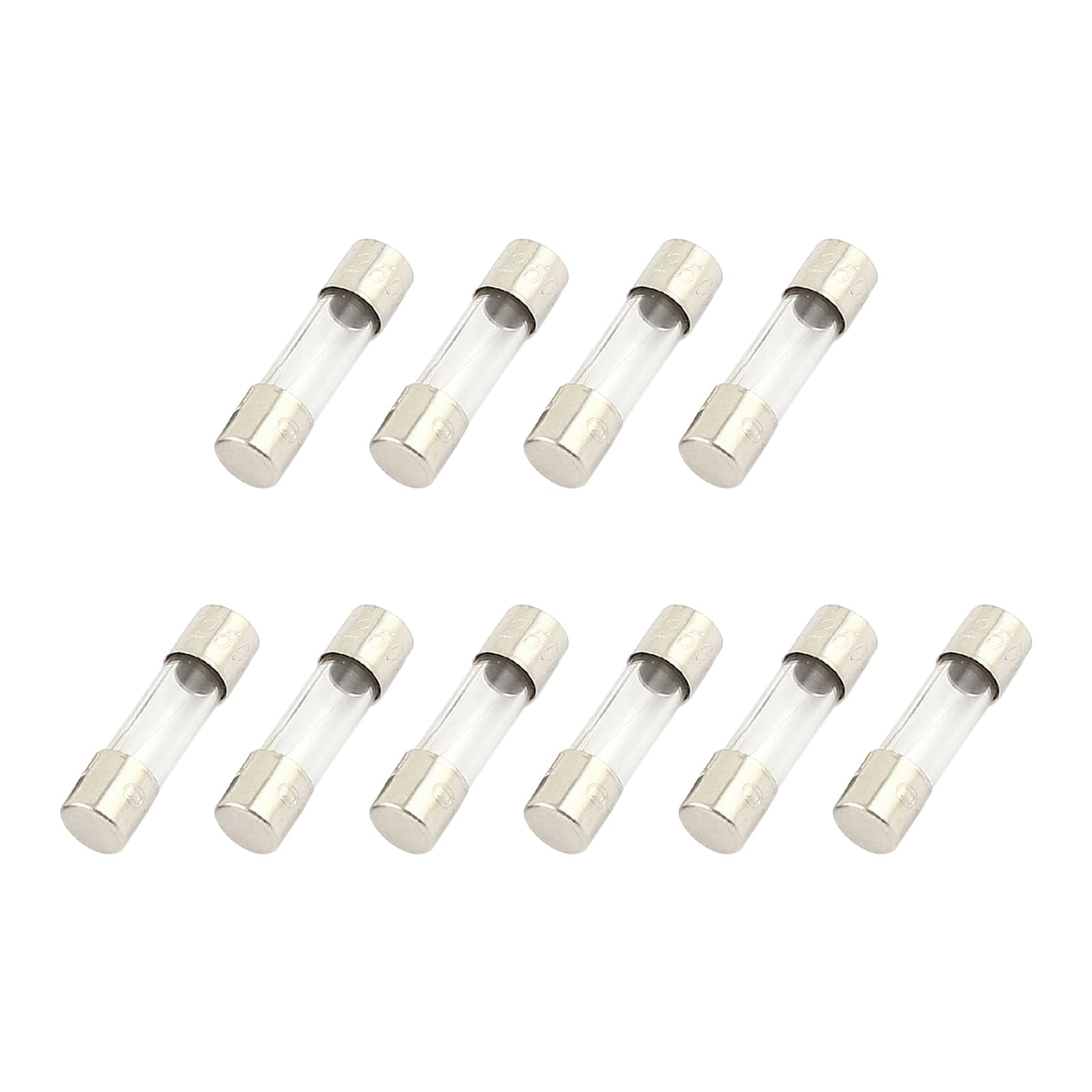 sourcingmap 10Pcs 250V 250mA 0.25A Quick Blow Glass Fuses Tubes 5mm x 20mm