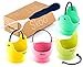 Silicone Egg Poacher Cups + Free Fork - Egg Cooker Set - Perfect Poached Egg Maker - For Stove Top, Microwave and Instant Pot - Spring Edition.