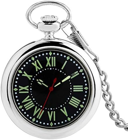 男性のためのファッションクォーツ懐中時計銀 ポケットには 子供のための顕著チェーン合金 男性のためのオンラインニース明るいローマ数字の宝石 チェーン 懐中時計時計 Terrafreshorganics Com