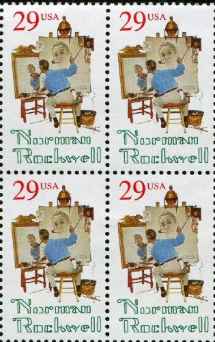 NORMAN ROCKWELL ~ ARTIST SATURDAY EVENING POST ~ #2839 Block of 4 x 29 US Postage Stamps