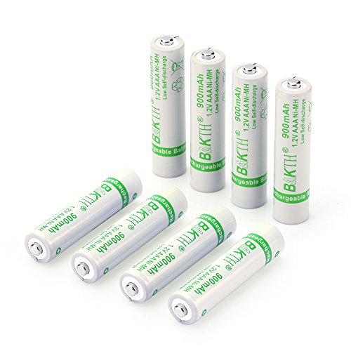 BAKTH 900mAh 1.2V AAA High Performance NiMH Cycle Low Self-Discharge Rechargeable Batteries for Toys and more Household Devices (8 Pack)