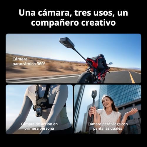 Osmo 360 Adventure Pack, câmera 360 com imagem de 360° de 1 polegada, duração prolongada da bateria com 3 baterias, vídeo nativo 8K 360°, câmera de ação para esportes, vlog