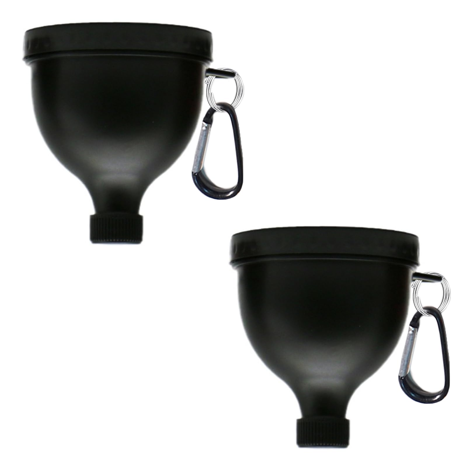 Photo 1 of 2 Pack Protein Powder Container to Go - Mini Funnel with Keychain and Keyring, Water Bottle Funnel for Shakers (100ml)