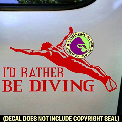 RATHER BE DIVING Springboard Diver MALE Vinyl Decal Sticker E
