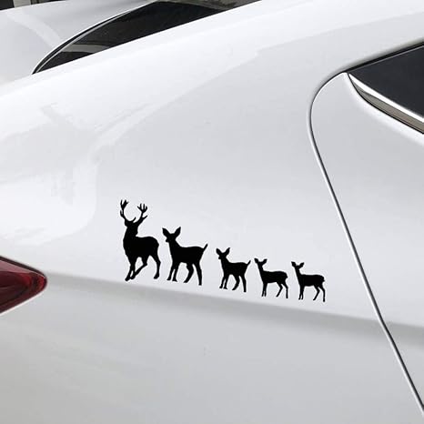 Amazon Waydqt 18 3センチ 6 7センチ鹿の群れを飾る車の車のステッカーのパターンボディをビニールデカールブラック ウォールステッカー オンライン通販