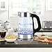 Cusimax 7-Cup BPA-free Glass Electric Kettle, UK Strix LED Illuminating Cordless Water Kettle with Auto Shut-off & Boil-dry Protection, CMWK-150G