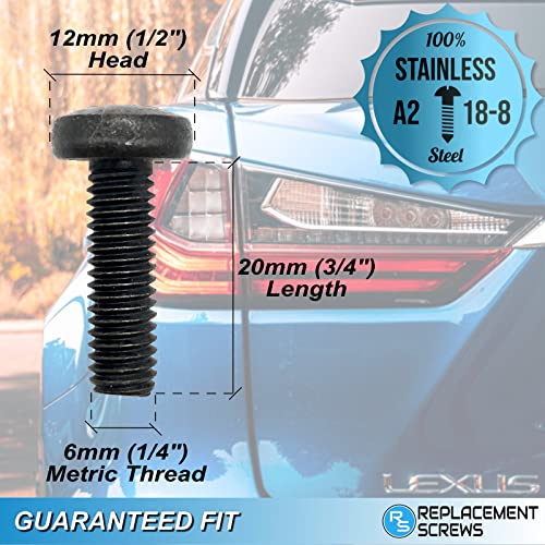 Replacement Rear License Plate Screws For Lexus IS (200/250/300/350/F) – Black Stainless Steel, Pack Of 4, OEM Fit
