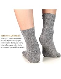 Meaiguo - Calcetines de algodón para mujer con cinco dedos para correr atlético, 4 unidades