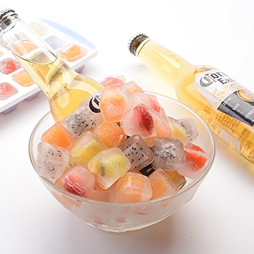 3 PACK Ice Cube Trays with Lids Easy-release Silicone Square Mold with Cover Baby Food BPA Free (1 inch Cube)