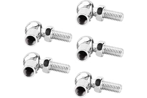 Heyiarbeit 5Pcs Rod End Ball Bearing with Stud, M8 Female Thread 8mm Round Handle Dia A3 Steel Silver Tone