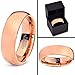 Tungsten Wedding Band Ring 7mm for Men Women Comfort Fit 18K Rose Gold Plated Plated Domed Polished
