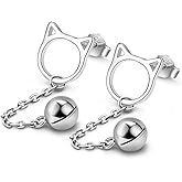 Fashion Cute 925 Sterling Silver Animal Cat Bell Moon Stud Earrings For Women Earrings 5 Styles Not Allergic Fine Jewelry Gift