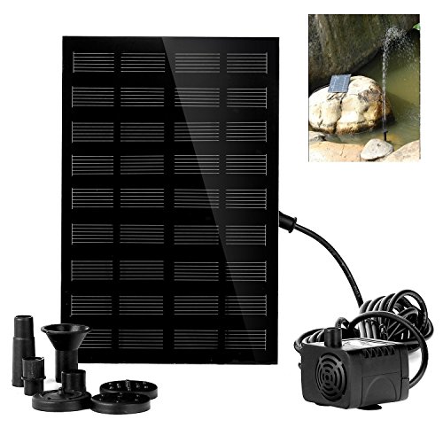 1.8W Solar Pump for Water Fountain , Solar Powered Panel Kit Pool Garden Watering Submersible Pump,Birdbath Fountain ,Easy Installation