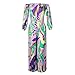 Jiujiuyi Women's Long Sleeve Floral Print Blouson Wide Leg Jumpsuit Playsuit