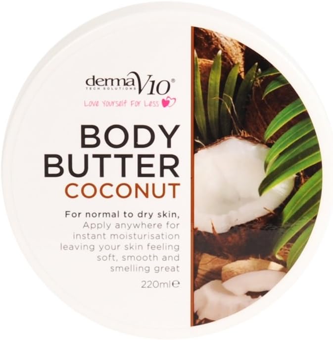 Derma V10 COCONUT Body Butter 220ml Nourishing Hydration