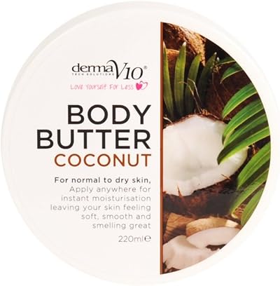 Derma V10 COCONUT Body Butter 220ml Nourishing Hydration