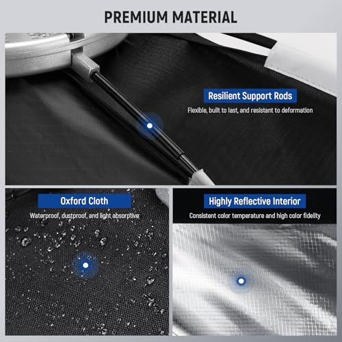 NEEWER BASICS Rectangular Softbox Kit, 12"x47" Quick Release Bowens Mount Strip Soft Box Light Diffuser Compatible with Godox Compatible with Aputure Studio Photography Video Recording Lighting, NS14S
