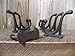 Cast Iron Coat Hat Hooks 3.5 x 2.75 Inches Rustic Brown Antique Style Set of 6