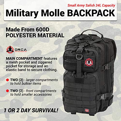 Orca Tactical Military Backpack Small Military Grade Backpack Army